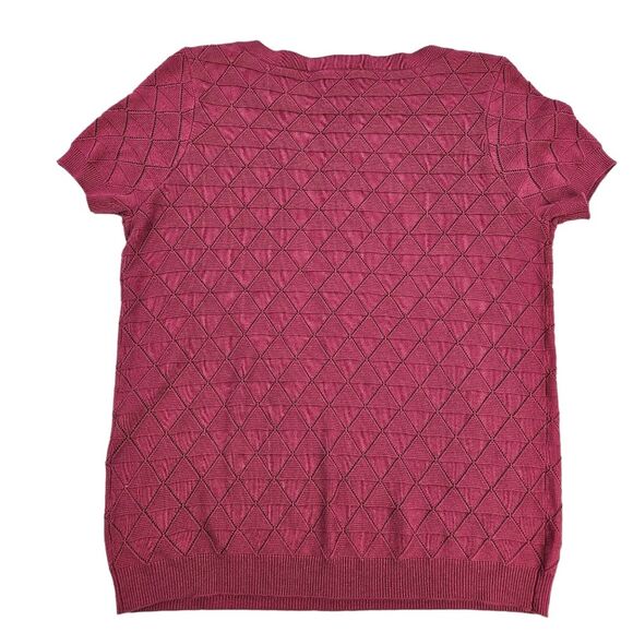 Modcloth Short Sleeve Textured Sweater, Size Mauve, Medium, Excellent Condition - Picture 2 of 15